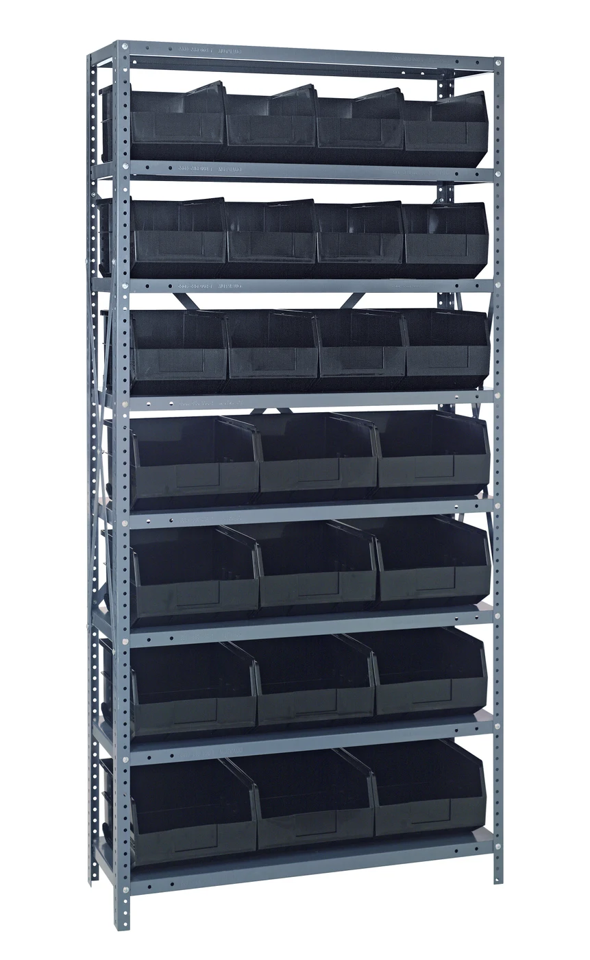 Quantum 2475-483485BK Shelving Unit, 24"D x 36"L x 75"H, 400 lb capacity, Galvanized