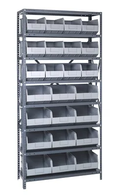Quantum 2475-483485GY Shelving Unit, 24"D x 36"L x 75"H, 400 lb capacity, Galvanized