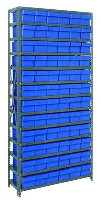 Quantum 2475-603BL Shelving Unit, 24"D x 36"L x 75"H, 400 lb capacity, Galvanized