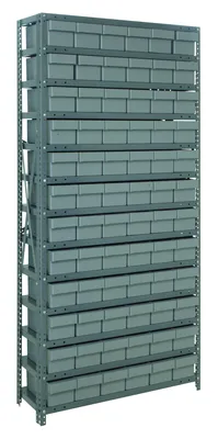 Quantum 2475-603GY Shelving Unit, 24"D x 36"L x 75"H, 400 lb capacity, Galvanized