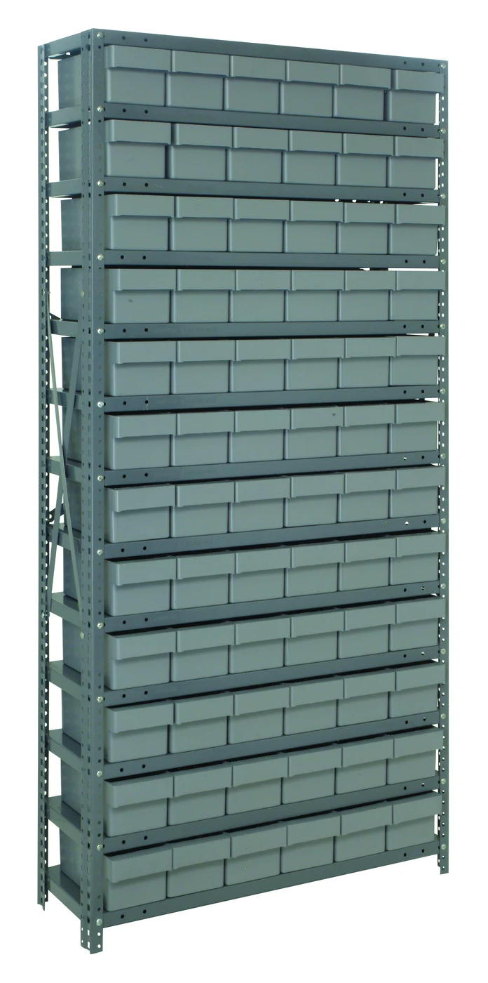 Quantum 2475-603GY Shelving Unit, 24"D x 36"L x 75"H, 400 lb capacity, Galvanized