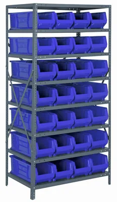 Quantum 2475-950BL Shelving Unit, 24"D x 36"L x 75"H, 400 lb capacity, Galvanized