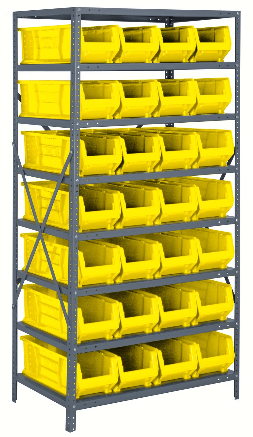 Quantum 2475-950YL Shelving Unit, 24"D x 36"L x 75"H, 400 lb capacity, Galvanized