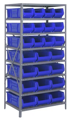 Quantum 2475-950952BL Shelving Unit, 24"D x 36"L x 75"H, 400 lb capacity, Galvanized