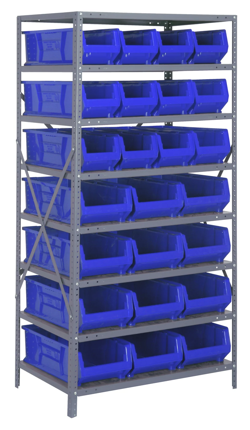 Quantum 2475-950952BL Shelving Unit, 24"D x 36"L x 75"H, 400 lb capacity, Galvanized