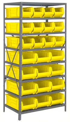 Quantum 2475-950952YL Shelving Unit, 24"D x 36"L x 75"H, 400 lb capacity, Galvanized