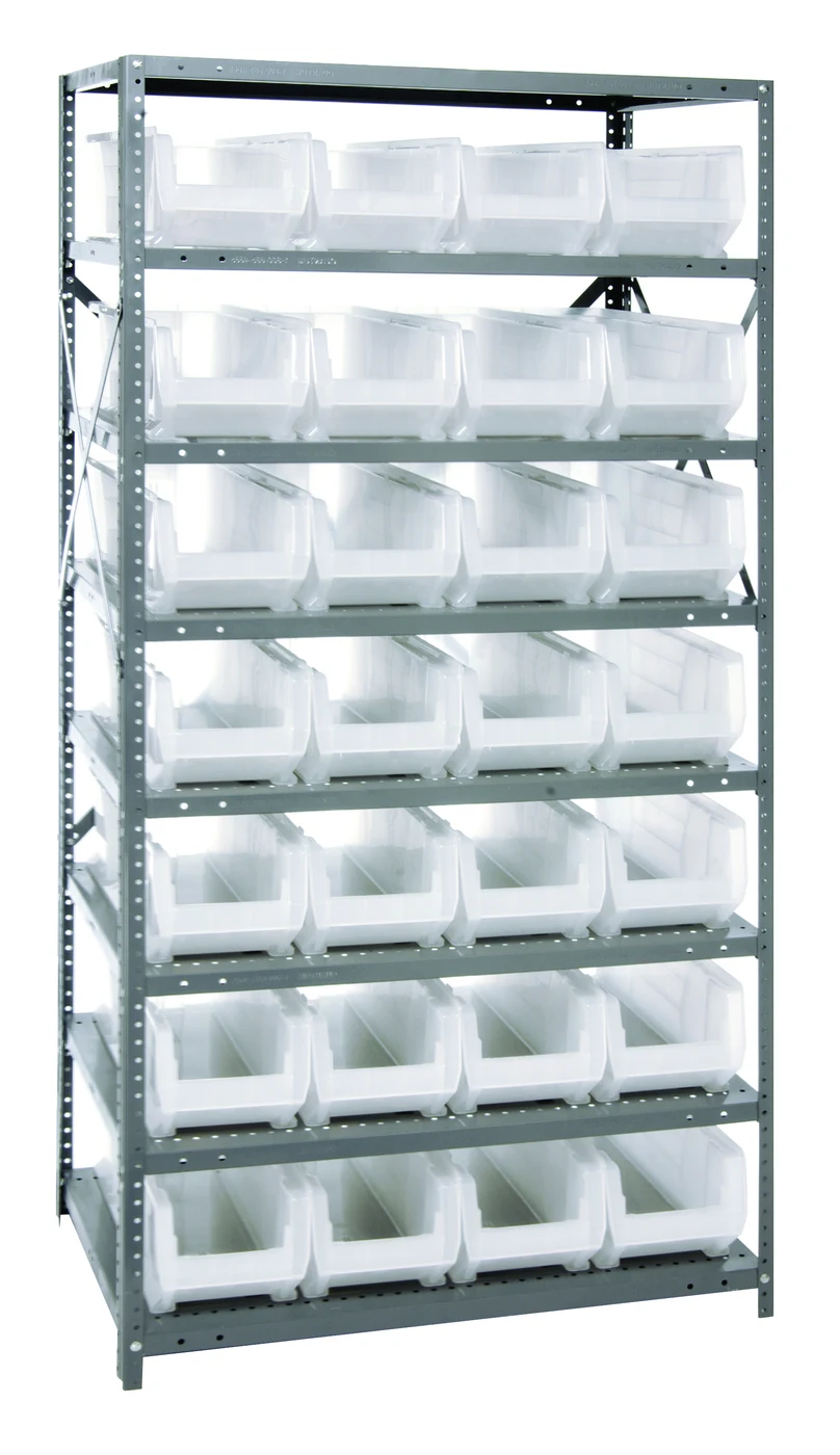 Quantum 2475-950CL Shelving Unit, 24"D x 36"L x 75"H, 400 lb capacity, Galvanized