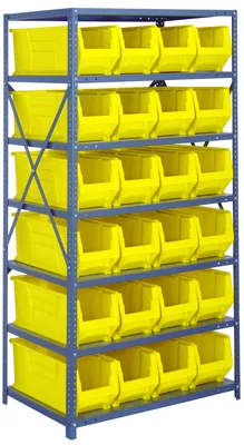 Quantum 2475-951YL Shelving Unit, 24"D x 36"L x 75"H, 400 lb capacity, Galvanized