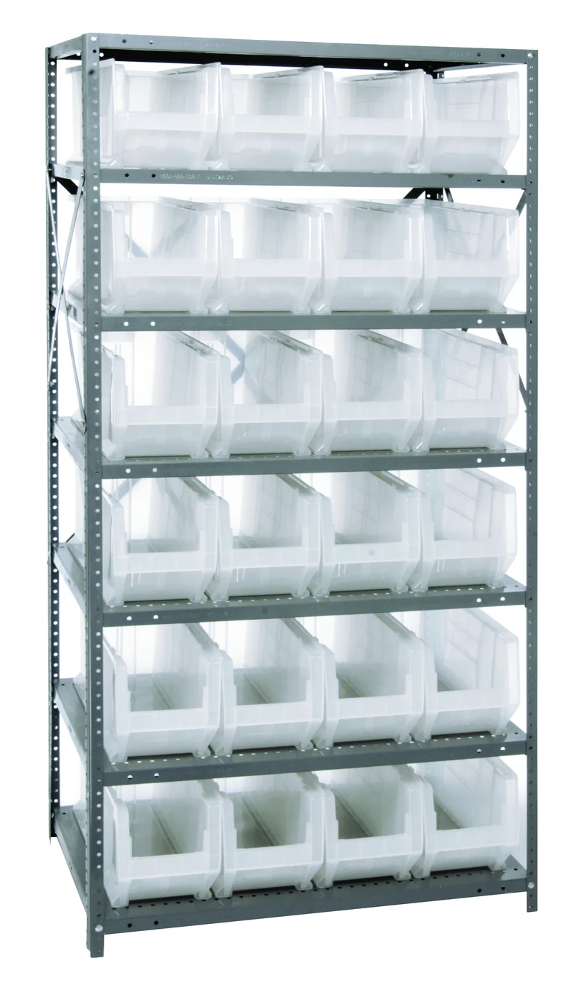 Quantum 2475-951CL Shelving Unit, 24"D x 36"L x 75"H, 400 lb capacity, Galvanized