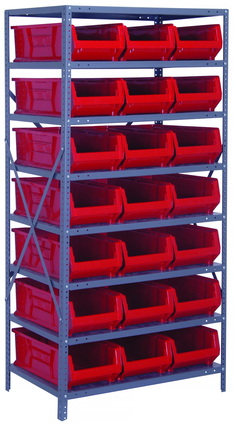 Quantum 2475-952RD Shelving Unit, 24"D x 36"L x 75"H, 400 lb capacity, Galvanized