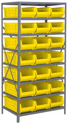 Quantum 2475-952YL Shelving Unit, 24"D x 36"L x 75"H, 400 lb capacity, Galvanized