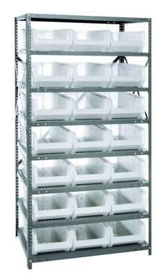 Quantum 2475-952CL Shelving Unit, 24"D x 36"L x 75"H, 400 lb capacity, Galvanized