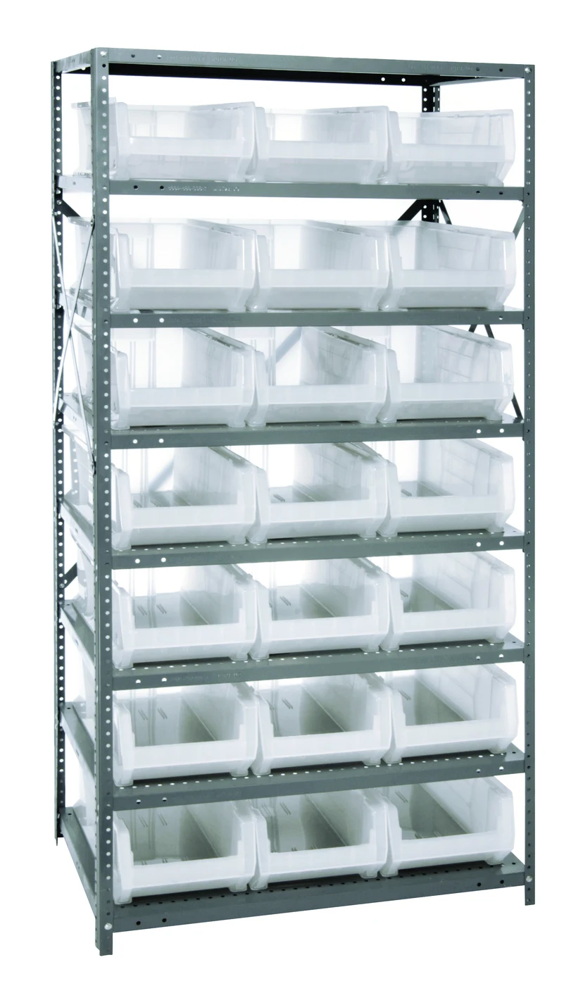 Quantum 2475-952CL Shelving Unit, 24"D x 36"L x 75"H, 400 lb capacity, Galvanized