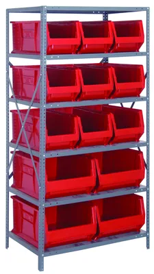 Quantum 2475-953954RD Shelving Unit, 24"D x 36"L x 75"H, 400 lb capacity, Galvanized