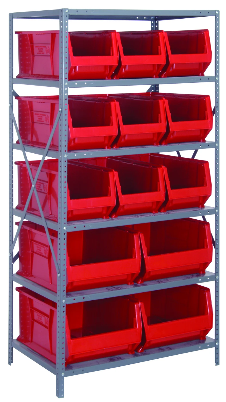 Quantum 2475-953954RD Shelving Unit, 24"D x 36"L x 75"H, 400 lb capacity, Galvanized