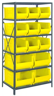 Quantum 2475-953954YL Shelving Unit, 24"D x 36"L x 75"H, 400 lb capacity, Galvanized