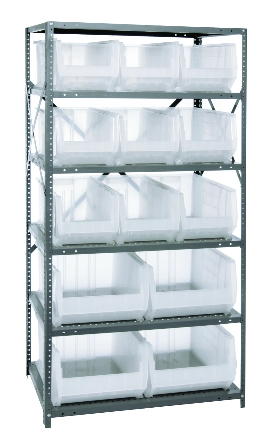 Quantum 2475-953954CL Shelving Unit, 24"D x 36"L x 75"H, 400 lb capacity, Galvanized