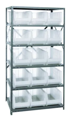 Quantum 2475-953CL Shelving Unit, 24"D x 36"L x 75"H, 400 lb capacity, Galvanized