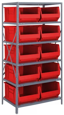 Quantum 2475-954RD Shelving Unit, 24"D x 36"L x 75"H, 400 lb capacity, Galvanized