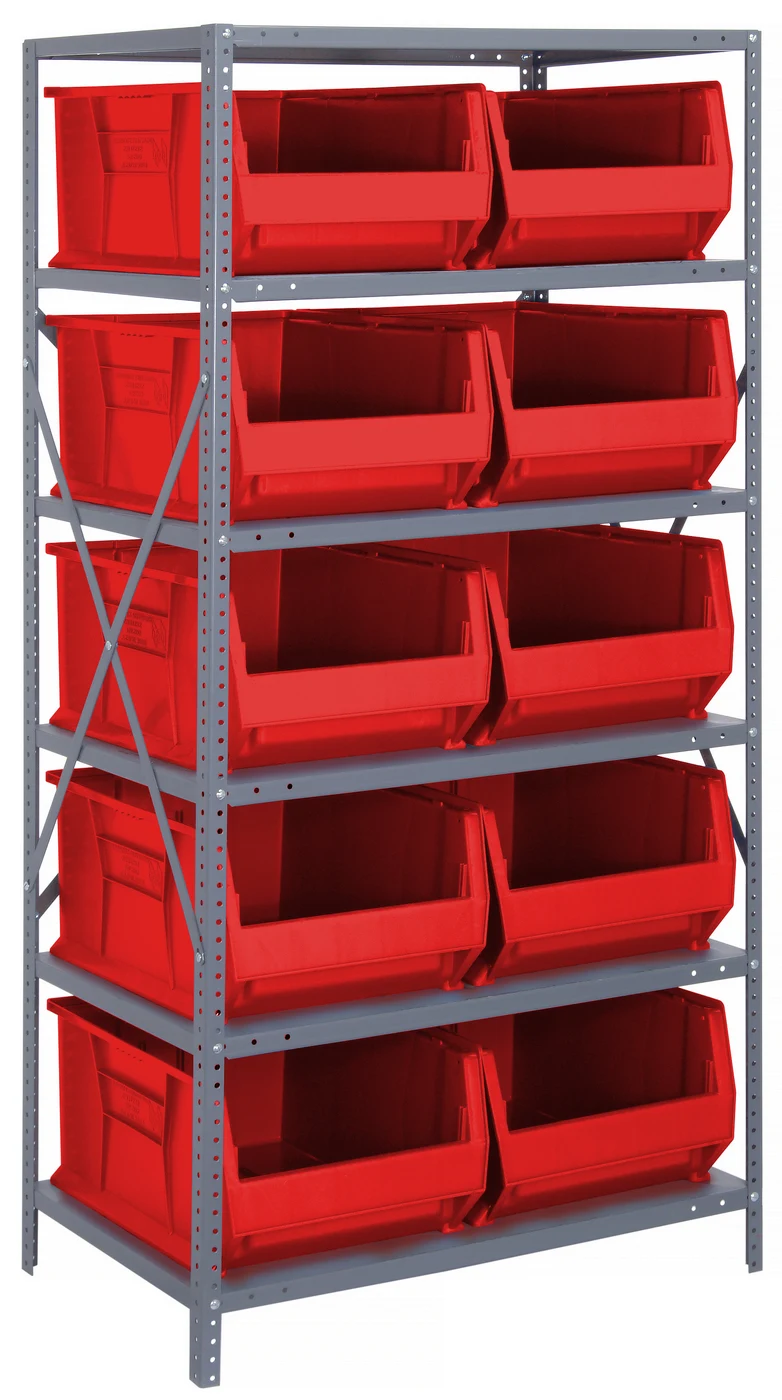 Quantum 2475-954RD Shelving Unit, 24"D x 36"L x 75"H, 400 lb capacity, Galvanized