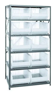 Quantum 2475-954CL Shelving Unit, 24"D x 36"L x 75"H, 400 lb capacity, Galvanized