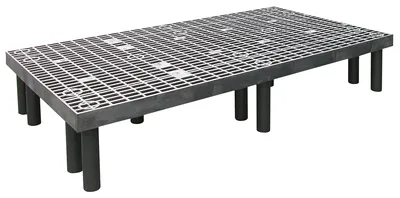 Quantum 663612DPP Vented Polymer Dunnage Rack, 1500 lb capacity, Black