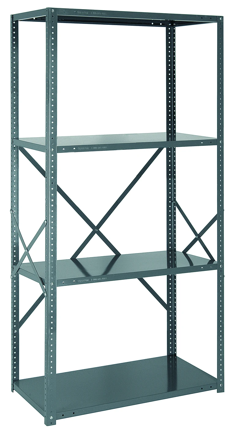 Quantum 75-1236-4 IRONMAN, 12"W x 36"L x 75"H, 400 lb capacity, Gray
