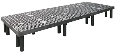 Quantum 963612DPP Vented Polymer Dunnage Rack, 2000 lb. capacity, Black