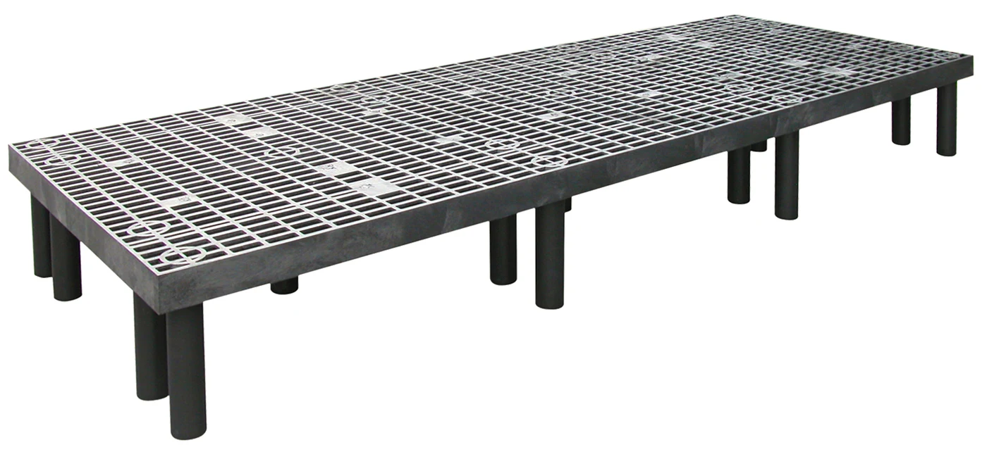 Quantum 963612DPP Vented Polymer Dunnage Rack, 2000 lb. capacity, Black