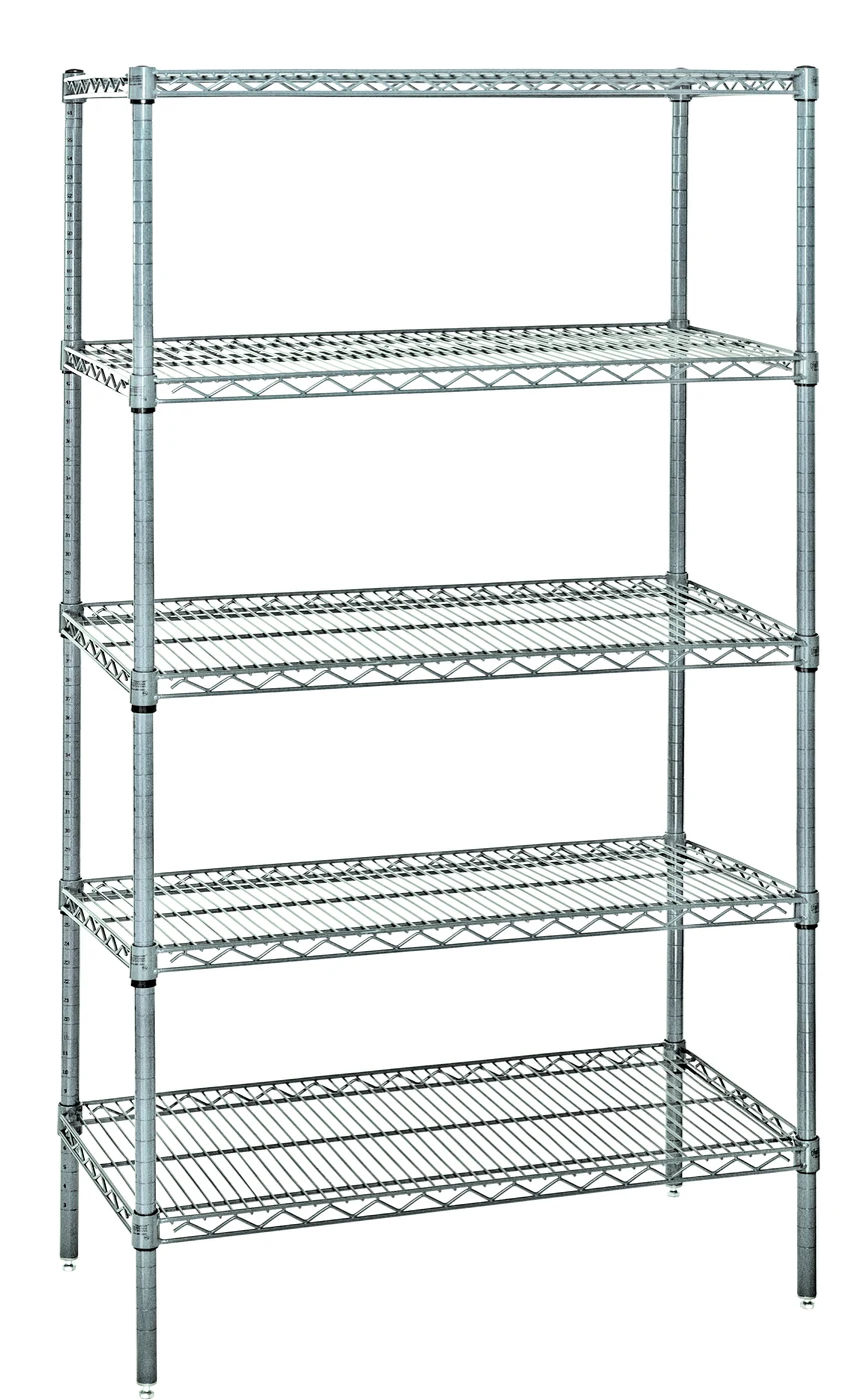 Quantum AD54-1436SG-5 Solid Shelving Add-On Kit, 36"W x 14"D x 54"H, 400-600 lb capacity, Galvanized