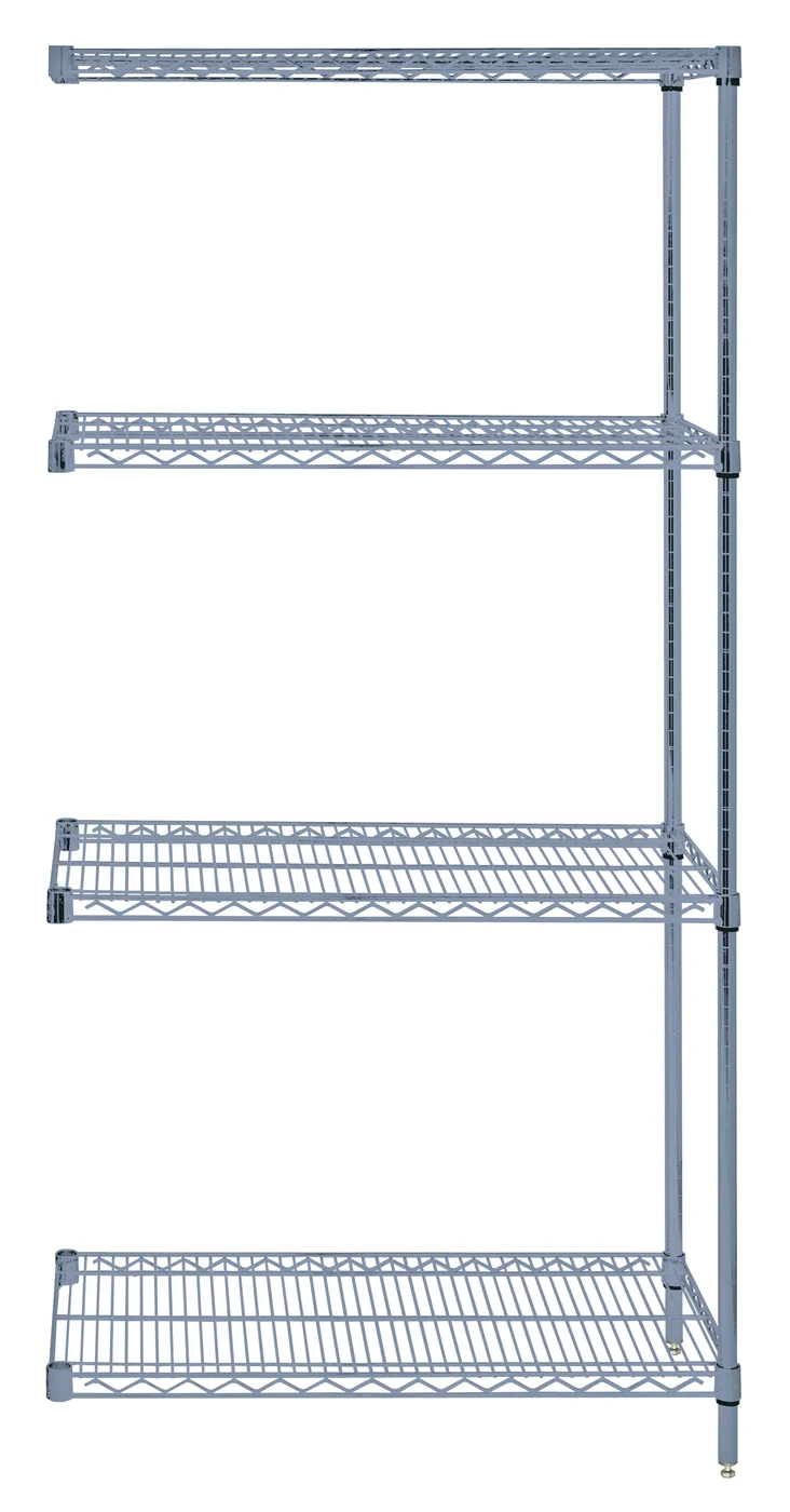 Gray Epoxy & Galvanized Wire Shelving