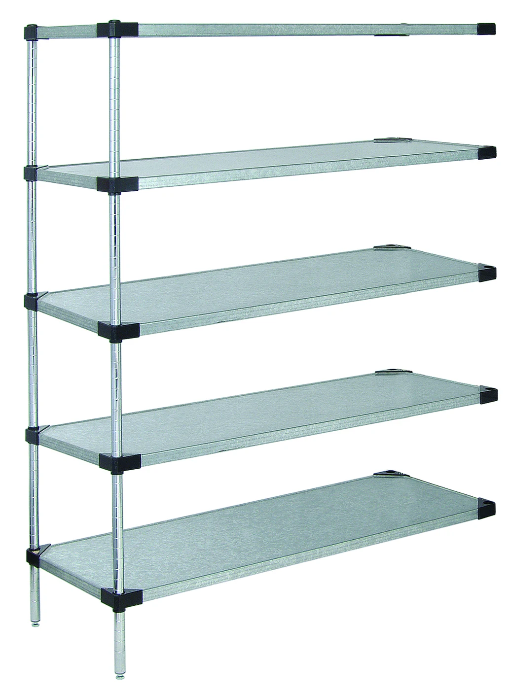 Quantum AD54-1824SG-5 Solid Shelving Add-On Kit, 24"W x 18"D x 54"H, 400-600 lb capacity, Galvanized