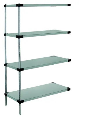 Quantum WRSAD4-54-1460SS Solid Shelving Add-On Kit, 60"W x 14"D x 54"H, 400-600 lb capacity, Stainless