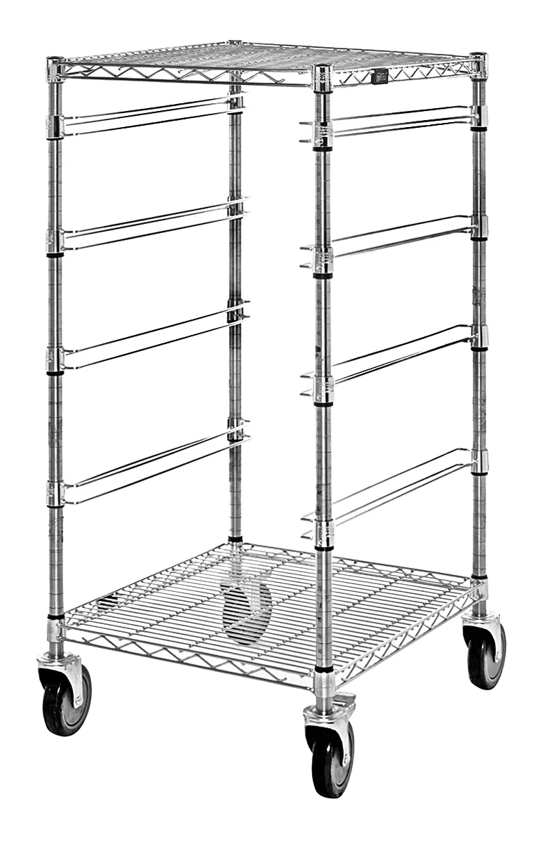 Quantum BC212439M4CO Mobile Bin Cart, 21"W x 24"L x 45"H, 1200 lb capacity, Chrome