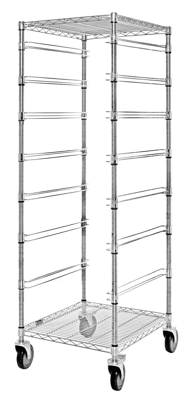 Quantum BC212469M Mobile Bin Cart, 21"W x 24"L x 69"H, 1200 lb capacity, Chrome