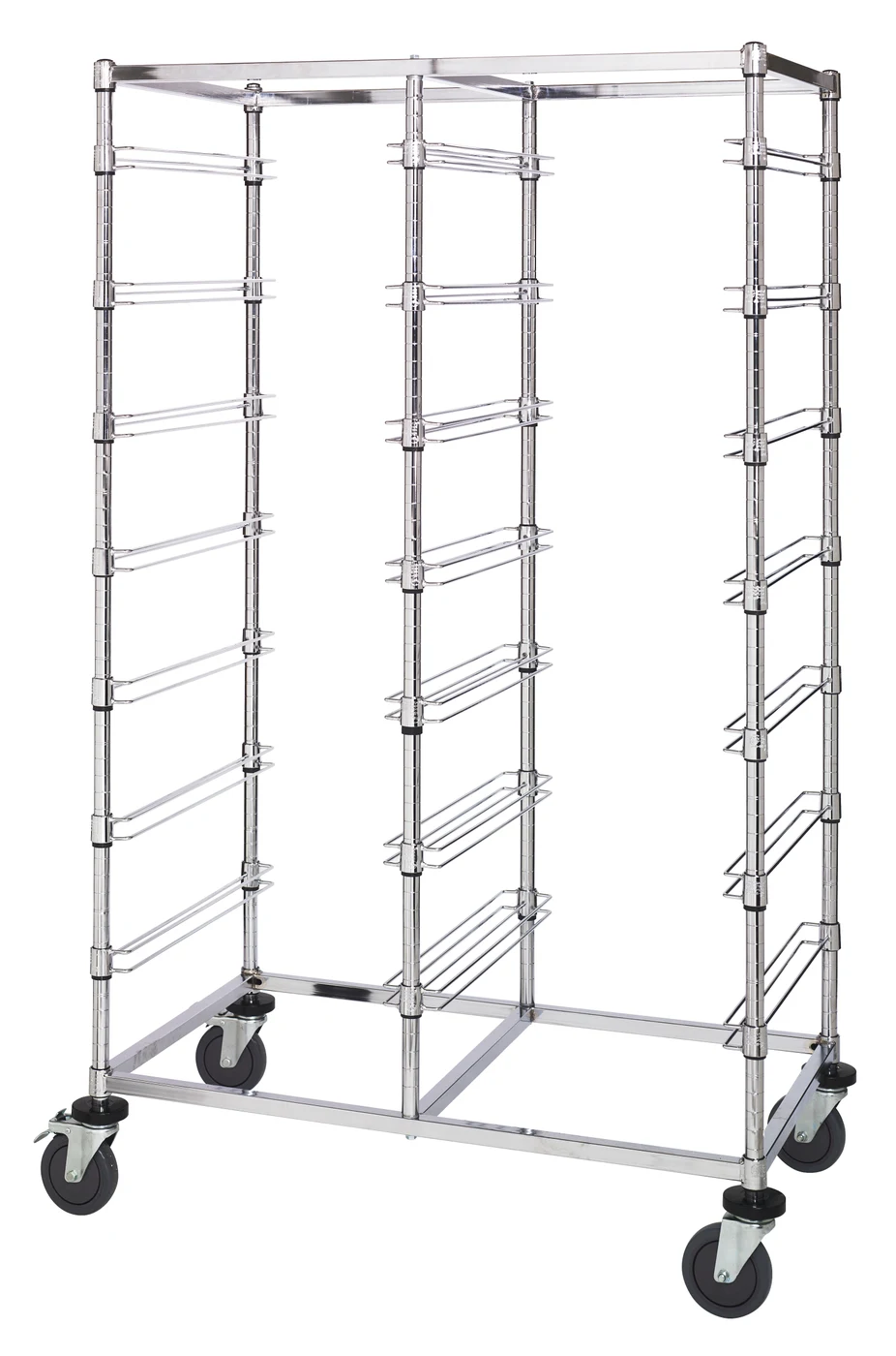 Quantum BC214069M14D Mobile Bin Cart, 24"W x 40"L x 69"H, 1200 lb capacity, Chrome