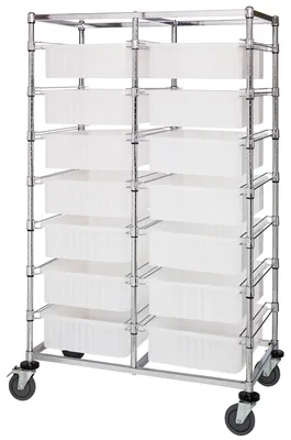 Quantum BC214069M1DCL Mobile Bin Cart, 24"W x 40"L x 69"H, 1200 lb capacity, Chrome