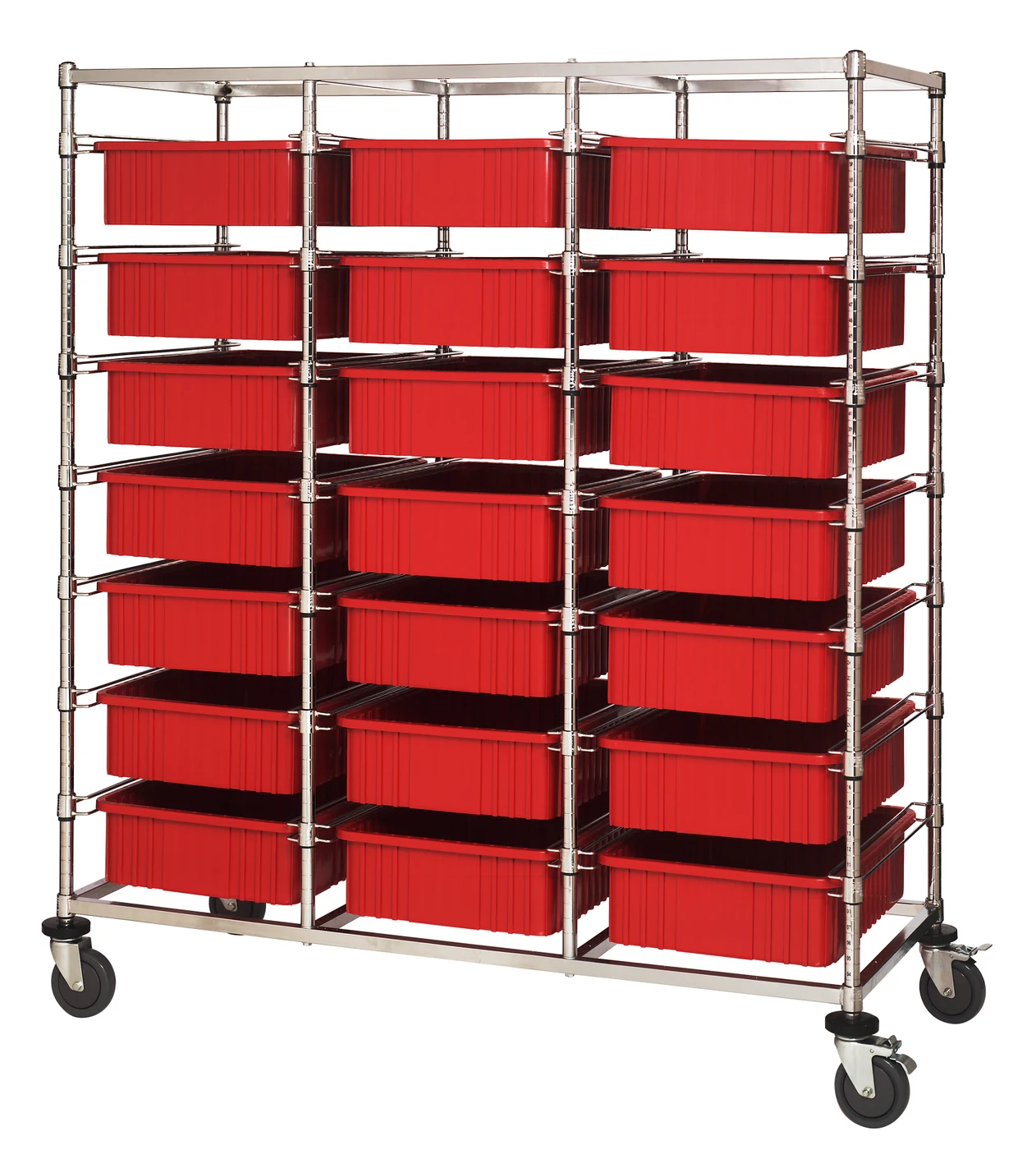Quantum BC216069M1TRD Mobile Bin Cart, 24"W x 60"L x 69"H, 1200 lb capacity, Chrome
