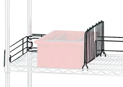 Quantum BL48BK Back Ledge, 48"W x 4"H, Black — in use
