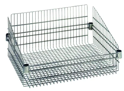 Quantum BSK2424C Post Mount Basket, 24"W x 24"L x 10"H, 600-800 lb capacity, Chrome