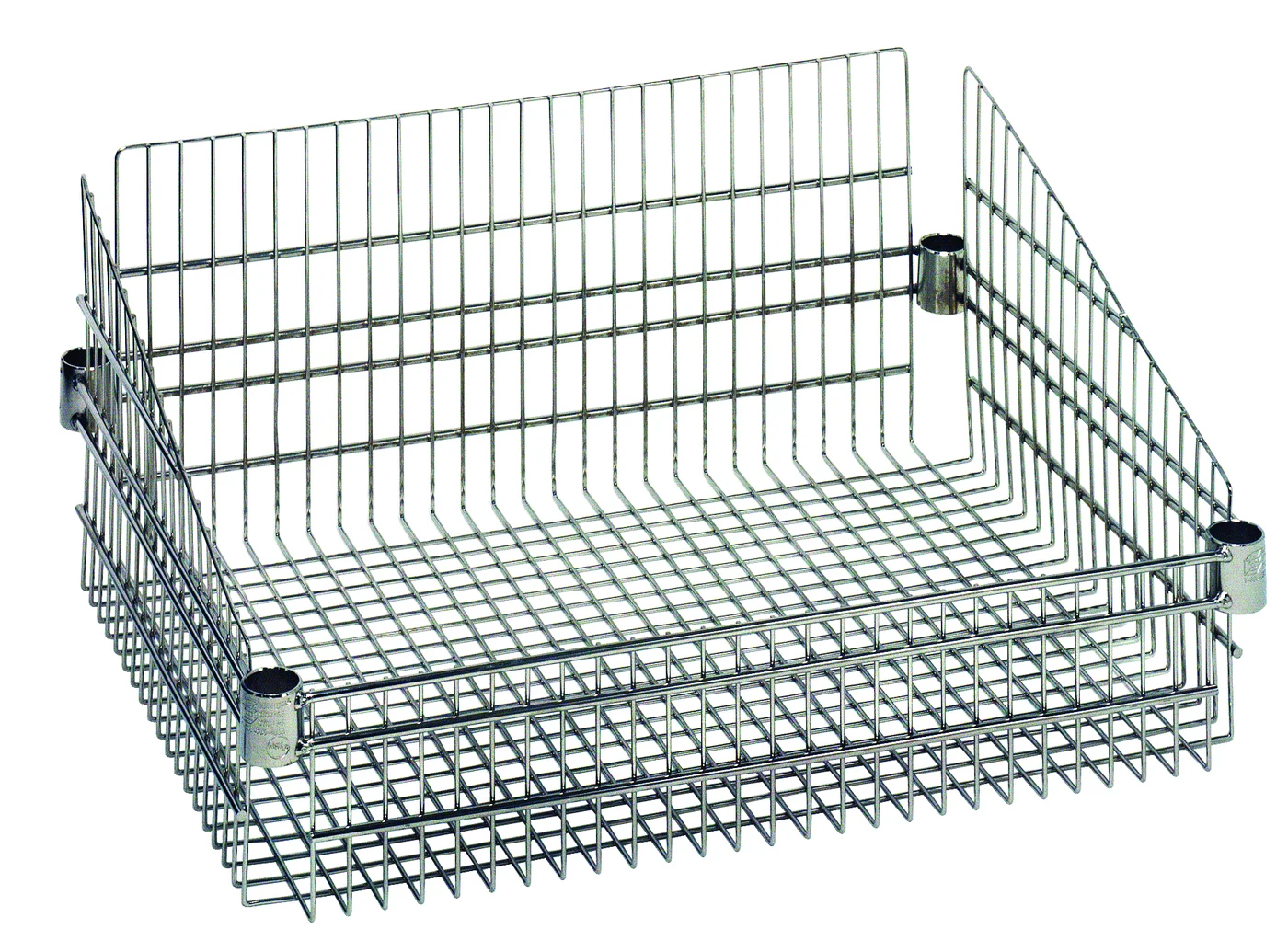 Quantum BSK2424C Post Mount Basket, 24"W x 24"L x 10"H, 600-800 lb capacity, Chrome