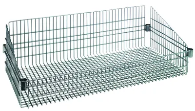 Quantum BSK1836C Post Mount Basket, 18"W x 36"L x 10"H, 600-800 lb capacity, Chrome