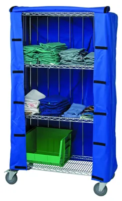 Quantum CC243663BNZ Wire Cart Cover, 24"D x 36"W x 63"H, White — in use