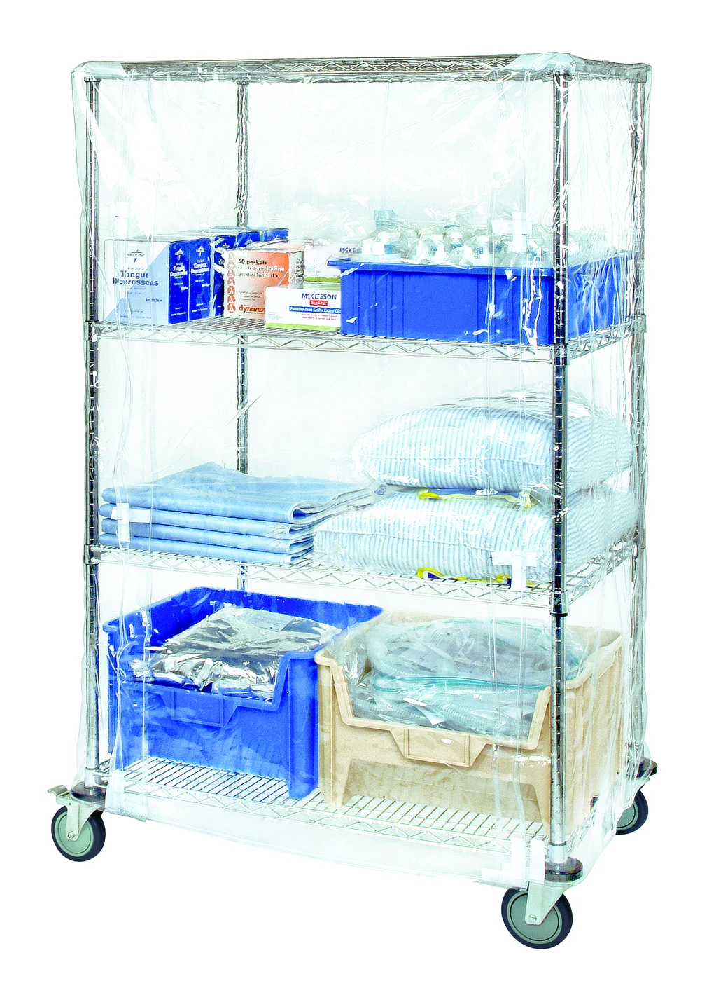 Quantum CC244863CVV Wire Cart Cover, 24"D x 48"W x 63"H, Clear