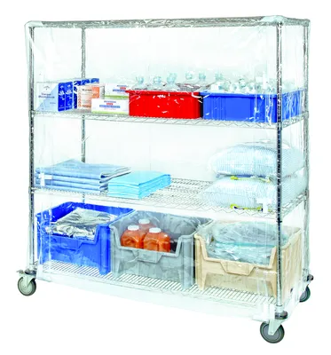Quantum CC186063CVV Wire Cart Cover, 18"D x 60"W x 63"H, Clear