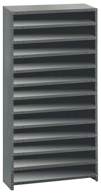 Quantum CL1275-000 Closed Shelving Unit, 12"D x 36"L x 75"H, 400 lb capacity, Galvannized
