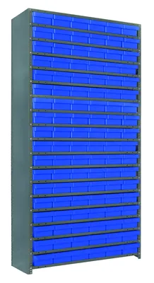 Quantum CL1275-401601BL Closed Shelving Unit, 12"D x 36"L x 39"H, 400 lb capacity, Galvannized