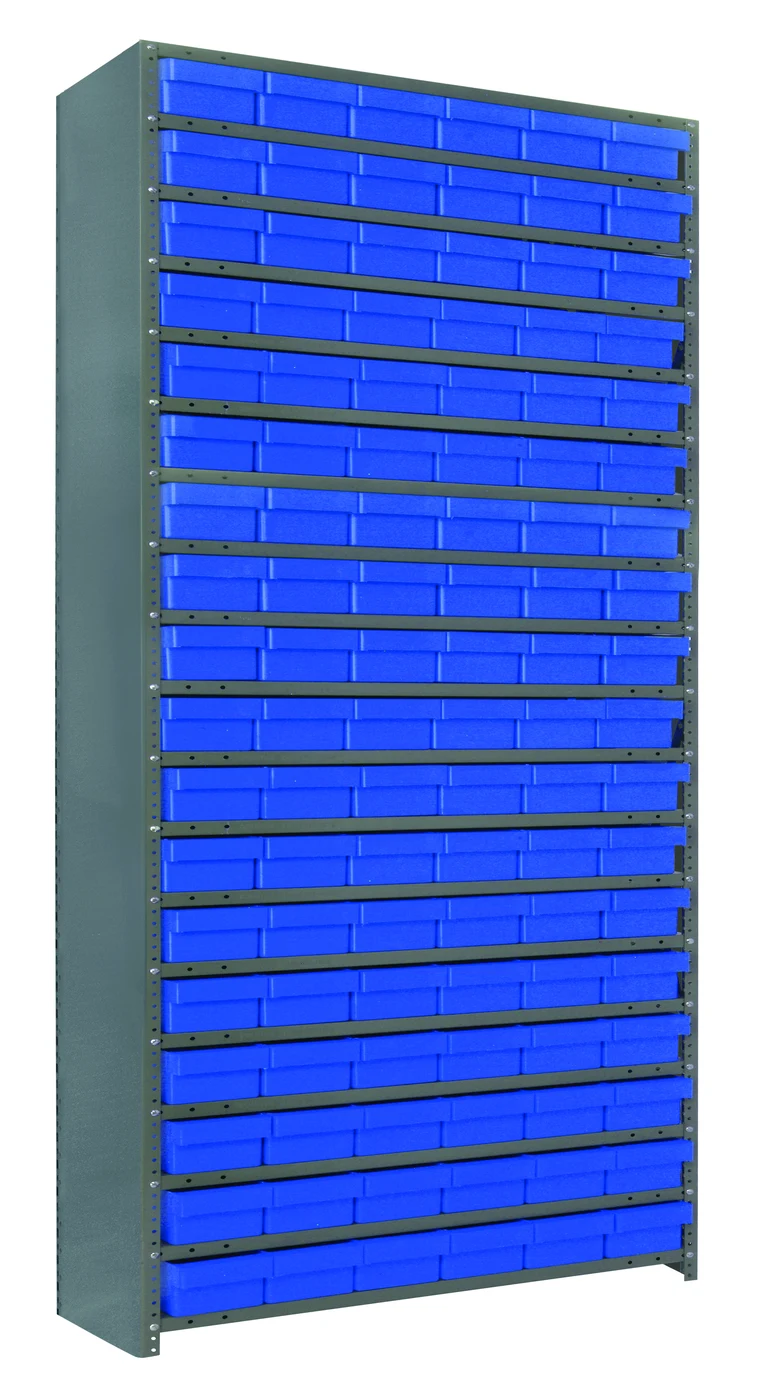 Quantum CL1275-401BL Shelving Unit, 12"D x 36"L x 75"H, 400 lb capacity, Galvannized