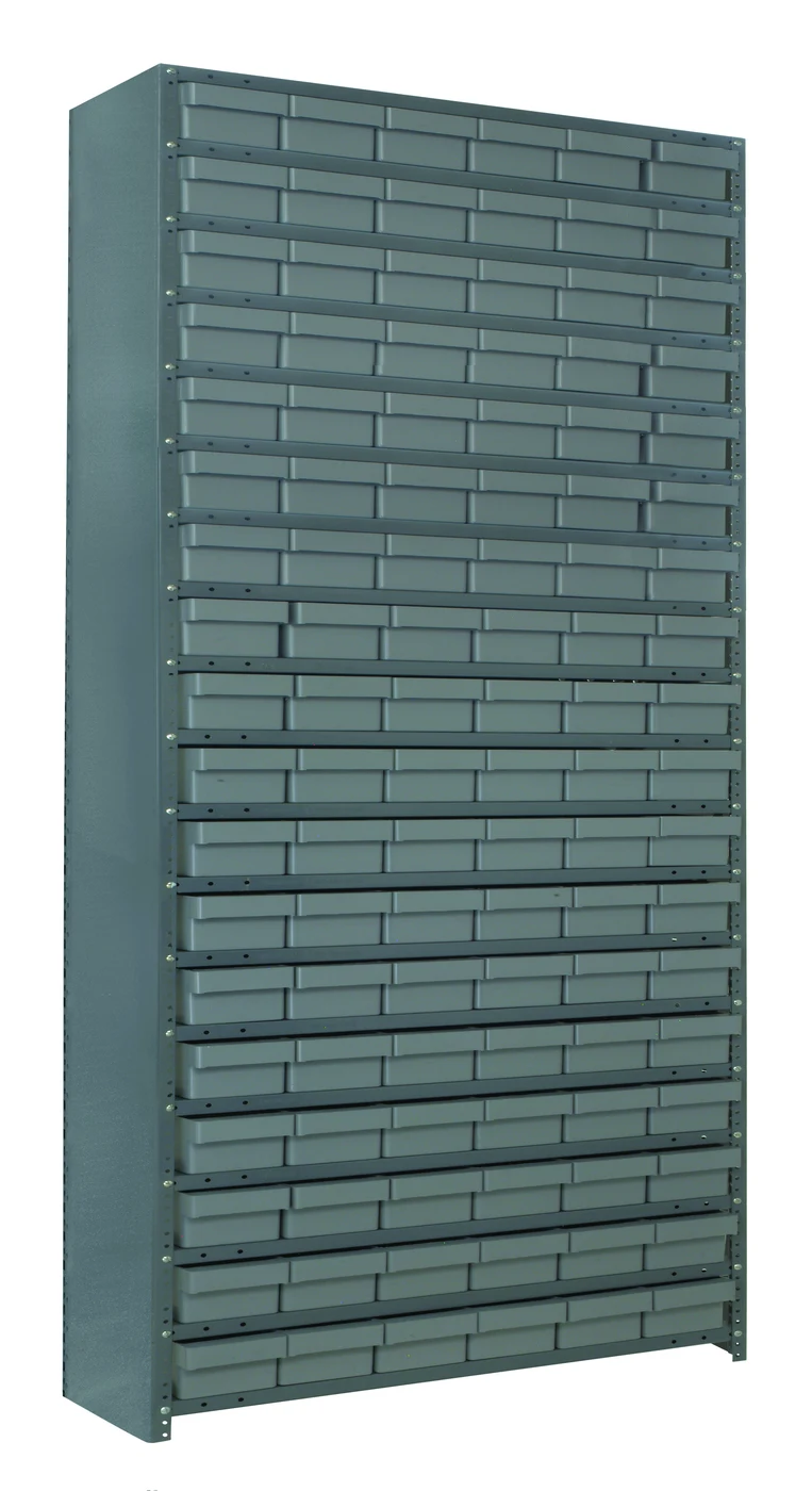 Quantum CL1275-401601GY Closed Shelving Unit, 12"D x 36"L x 39"H, 400 lb capacity, Galvannized