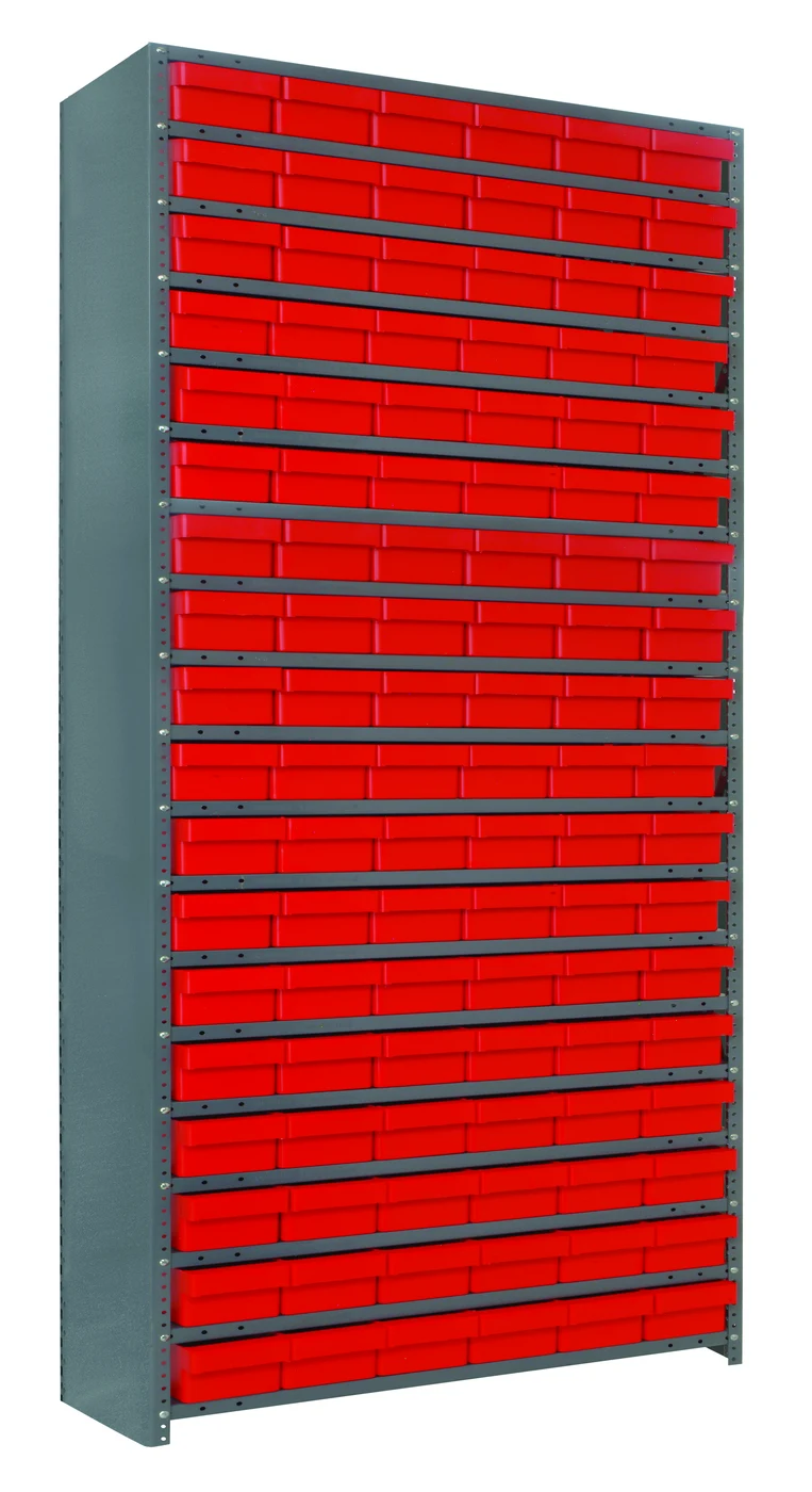 Quantum CL1275-401RD Shelving Unit, 12"D x 36"L x 75"H, 400 lb capacity, Galvannized
